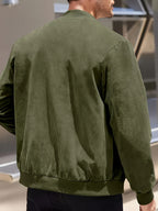 Effen Kleur Heren Jas met Rits Casual Retro Lange Mouw Vest Jas Heren