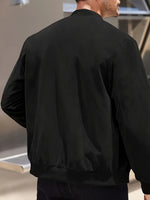 Effen Kleur Heren Jas met Rits Casual Retro Lange Mouw Vest Jas Heren