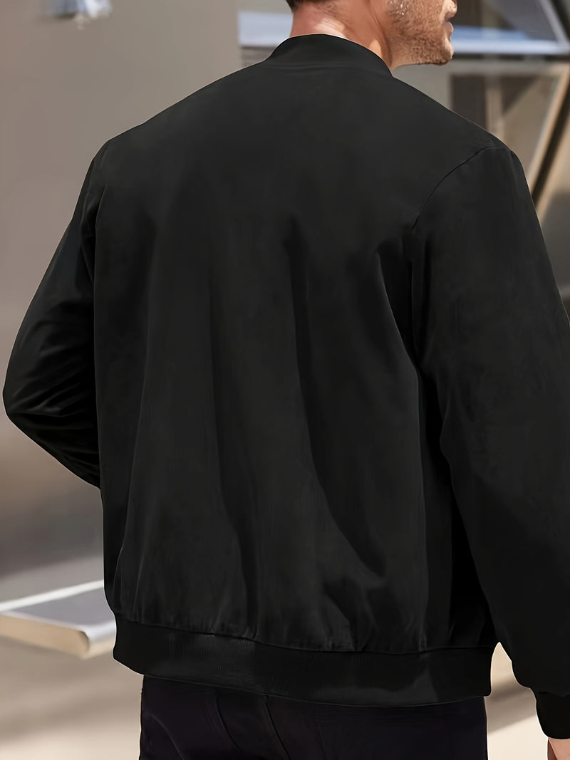 Effen Kleur Heren Jas met Rits Casual Retro Lange Mouw Vest Jas Heren