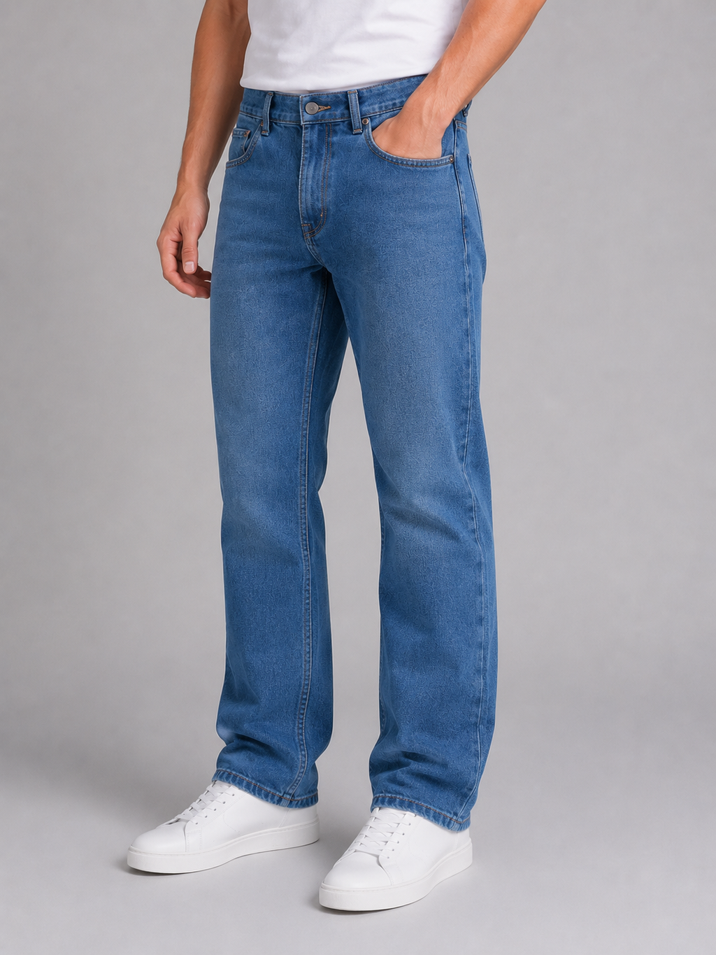 Men's Straight Leg Jeans – Classic Regular Fit Denim Pants
