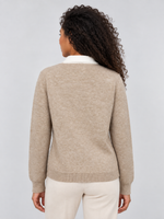 Women’s Argyle Collared Sweater – Button Neck Knit Pullover