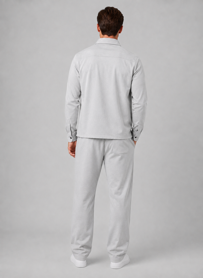 Men’s Two-Piece Overshirt & Pants Set – Relaxed Smart Casual Co-Ord