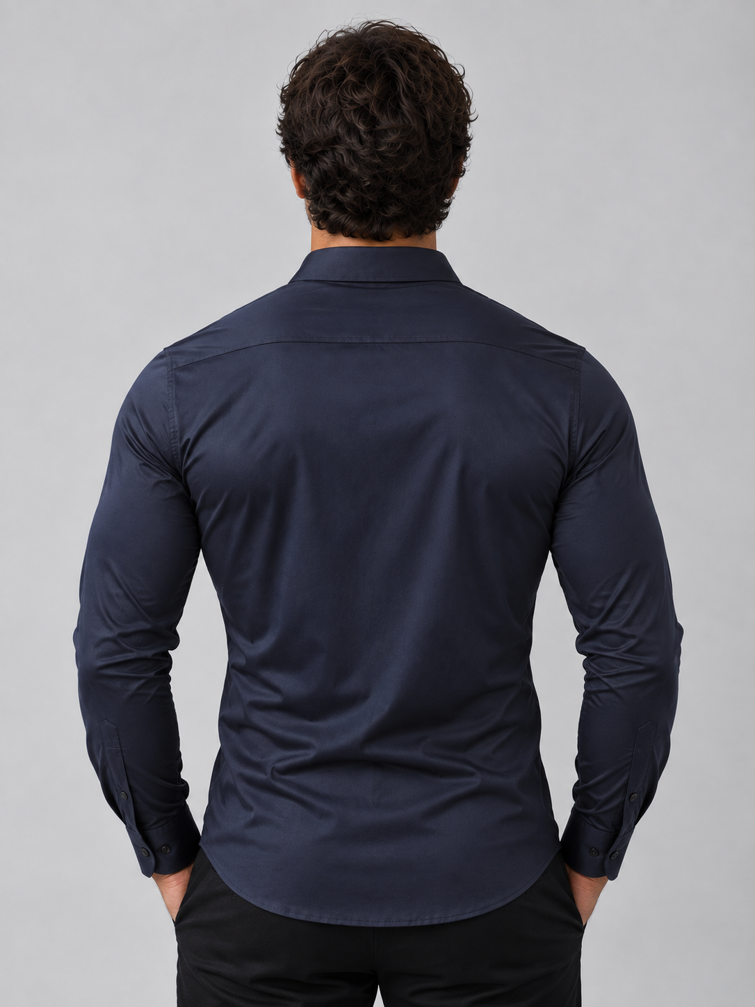 Men’s Slim Fit Satin Look Stretch Dress Shirt – Tailored Smart Style