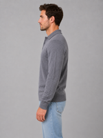 Men's Knit Polo Sweater – Long Sleeve Button Pullover