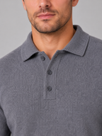 Men's Knit Polo Sweater – Long Sleeve Button Pullover