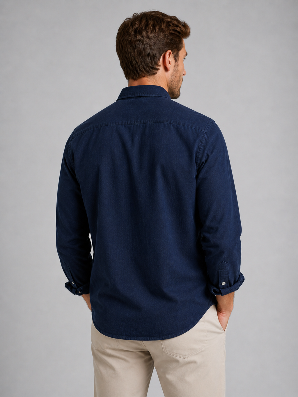 Men’s Casual Button-Down Shirt – Relaxed Fit Long Sleeve Shirt