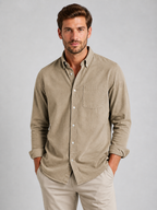 Men’s Casual Button-Down Shirt – Relaxed Fit Long Sleeve Shirt