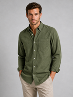 Men’s Casual Button-Down Shirt – Relaxed Fit Long Sleeve Shirt