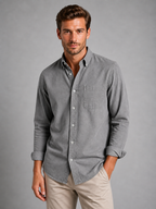 Men’s Casual Button-Down Shirt – Relaxed Fit Long Sleeve Shirt