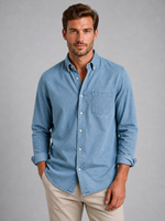 Men’s Casual Button-Down Shirt – Relaxed Fit Long Sleeve Shirt