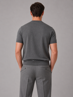Men's Casual Short Sleeve Knit T-Shirt – Crew Neck Fine Knit Top