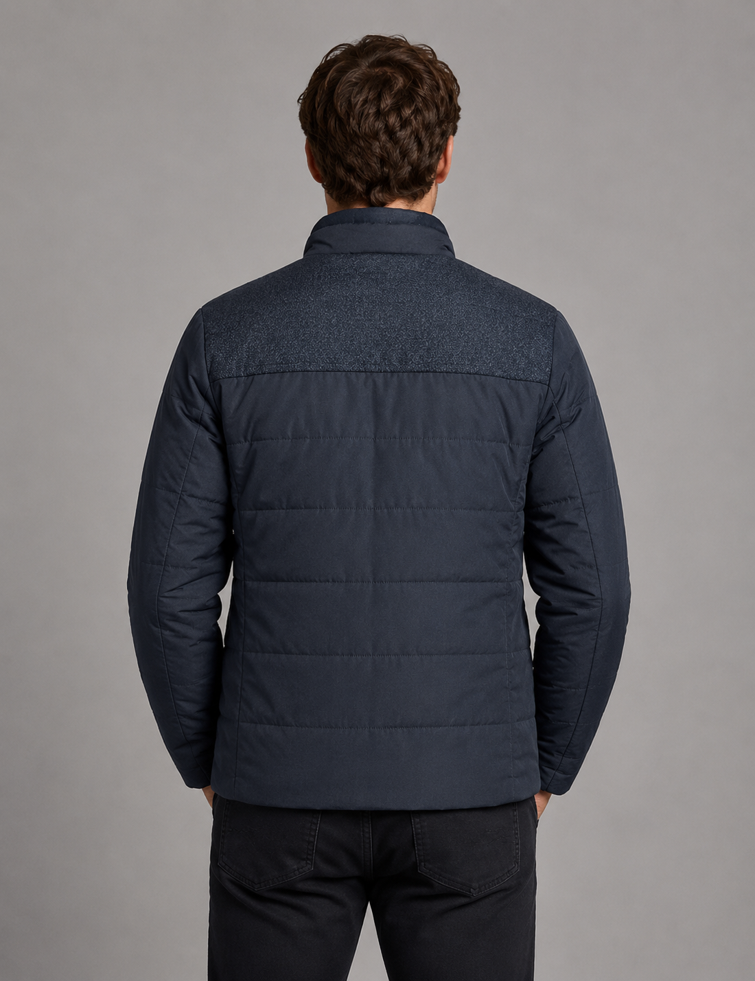 Men’s Fleece Lined Puffer Jacket – Warm High Collar Winter Coat