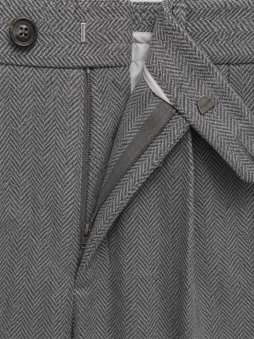 Men’s Herringbone Pleated Pants – Straight Leg Tailored Fit