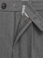 Men’s Herringbone Pleated Pants – Straight Leg Tailored Fit