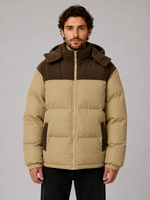 Men's Hooded Corduroy Puffer Jacket – Warm Quilted Winter Coat