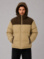 Men's Hooded Corduroy Puffer Jacket – Warm Quilted Winter Coat