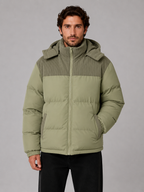 Men's Hooded Corduroy Puffer Jacket – Warm Quilted Winter Coat