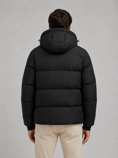 Men's Hooded Puffer Jacket – Padded Winter Coat