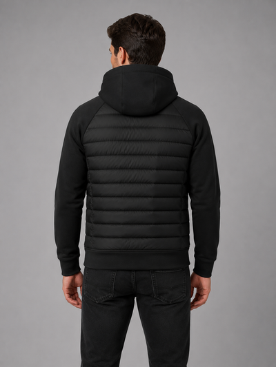 Men's Hooded Quilted Jacket – Lightweight Zip Through Outerwear