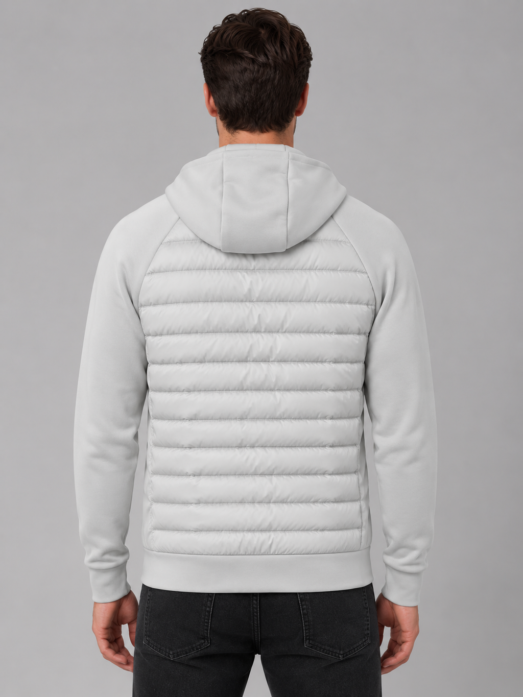 Men's Hooded Quilted Jacket – Lightweight Zip Through Outerwear