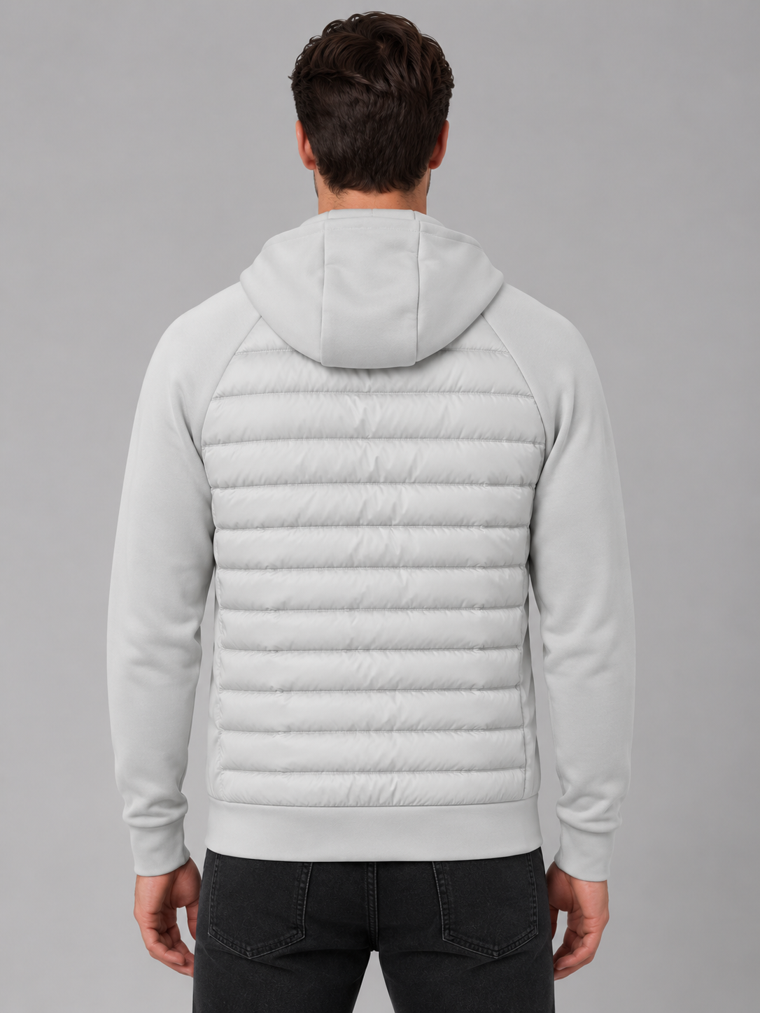 Men's Hooded Quilted Jacket – Lightweight Zip Through Outerwear