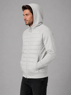 Men's Hooded Quilted Jacket – Lightweight Zip Through Outerwear