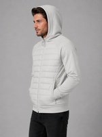 Men's Hooded Quilted Jacket – Lightweight Zip Through Outerwear