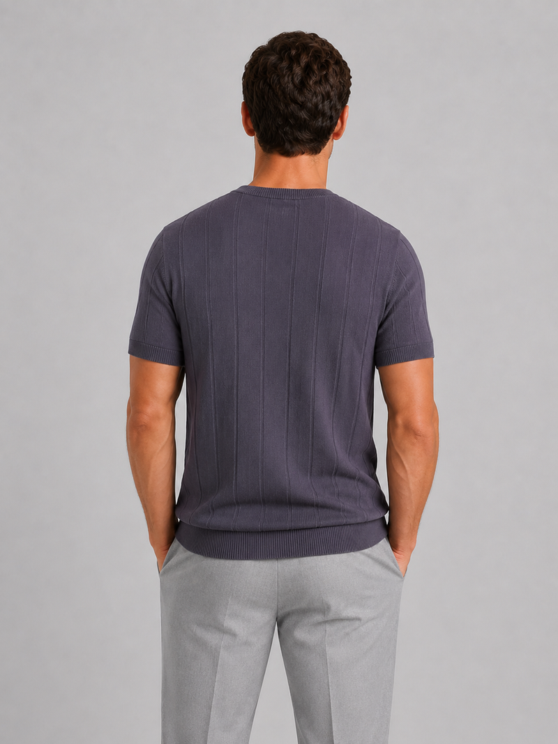 Men’s Knit T-Shirt – Short Sleeve Crew Neck Tee