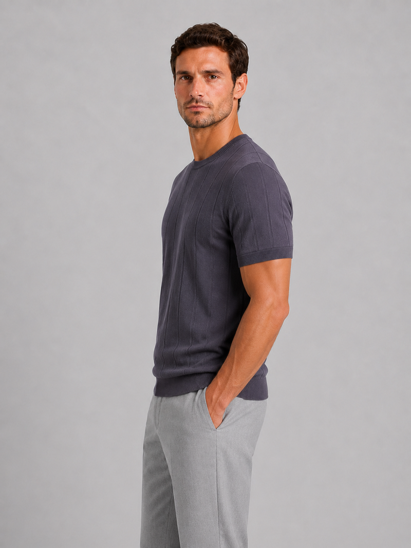 Men’s Knit T-Shirt – Short Sleeve Crew Neck Tee