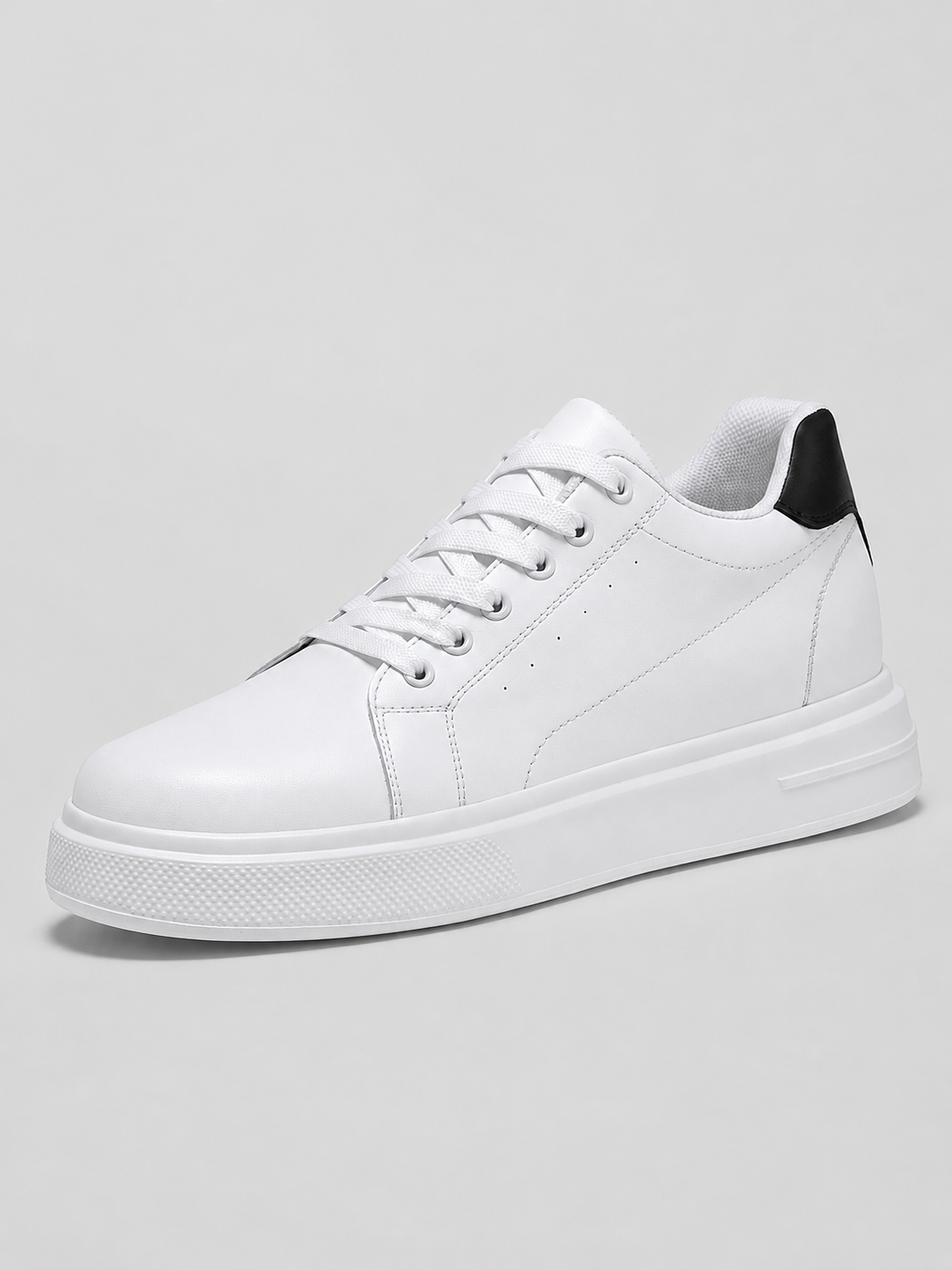 Men's Leather Sneakers – Low Top Lace Up Casual Shoes