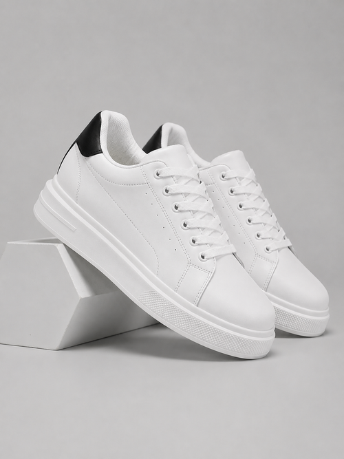 Men's Leather Sneakers – Low Top Lace Up Casual Shoes