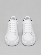 Men's Leather Sneakers – Low Top Lace Up Casual Shoes