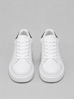 Men's Leather Sneakers – Low Top Lace Up Casual Shoes