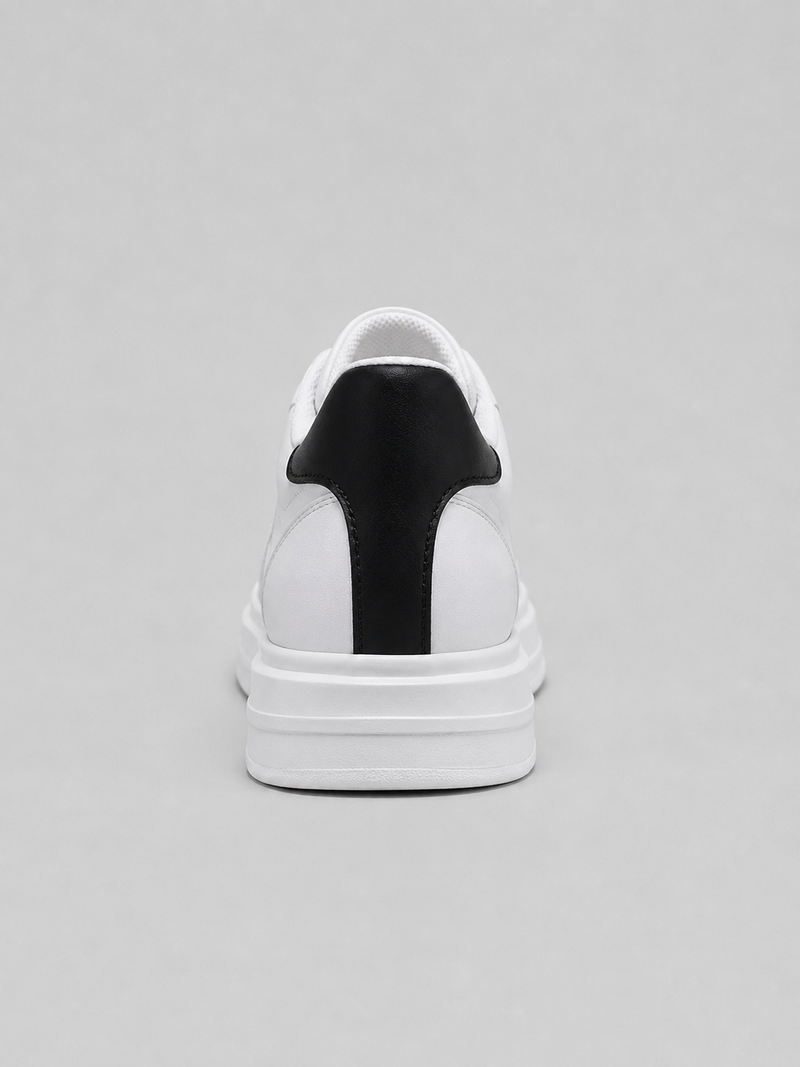Men's Leather Sneakers – Low Top Lace Up Casual Shoes