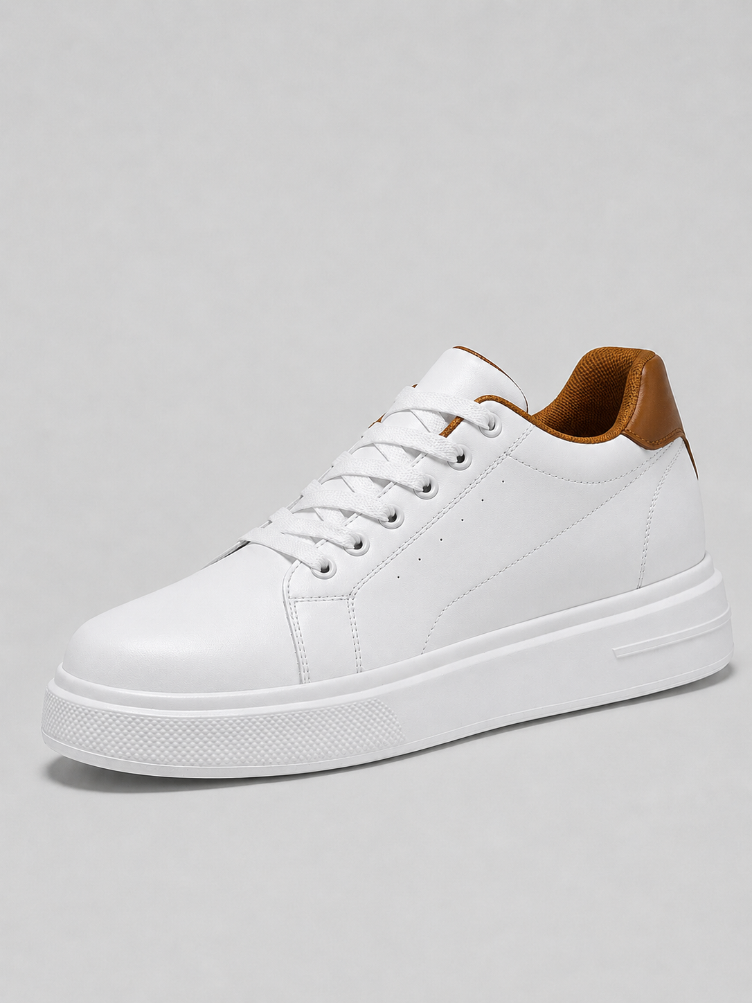 Men's Leather Sneakers – Low Top Lace Up Casual Shoes