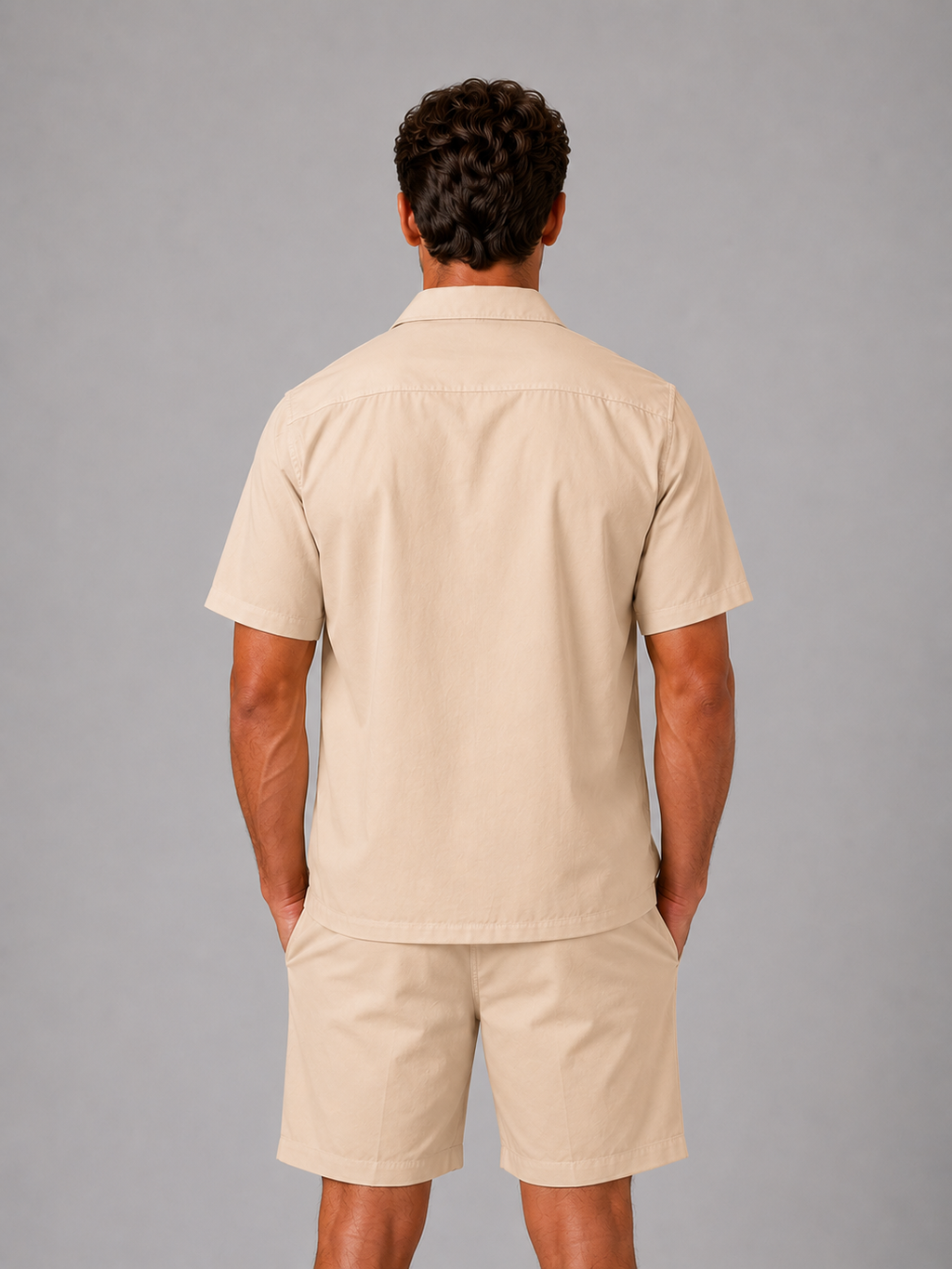 Men’s Linen Look Shirt & Shorts Co-Ord Set – Summer Style
