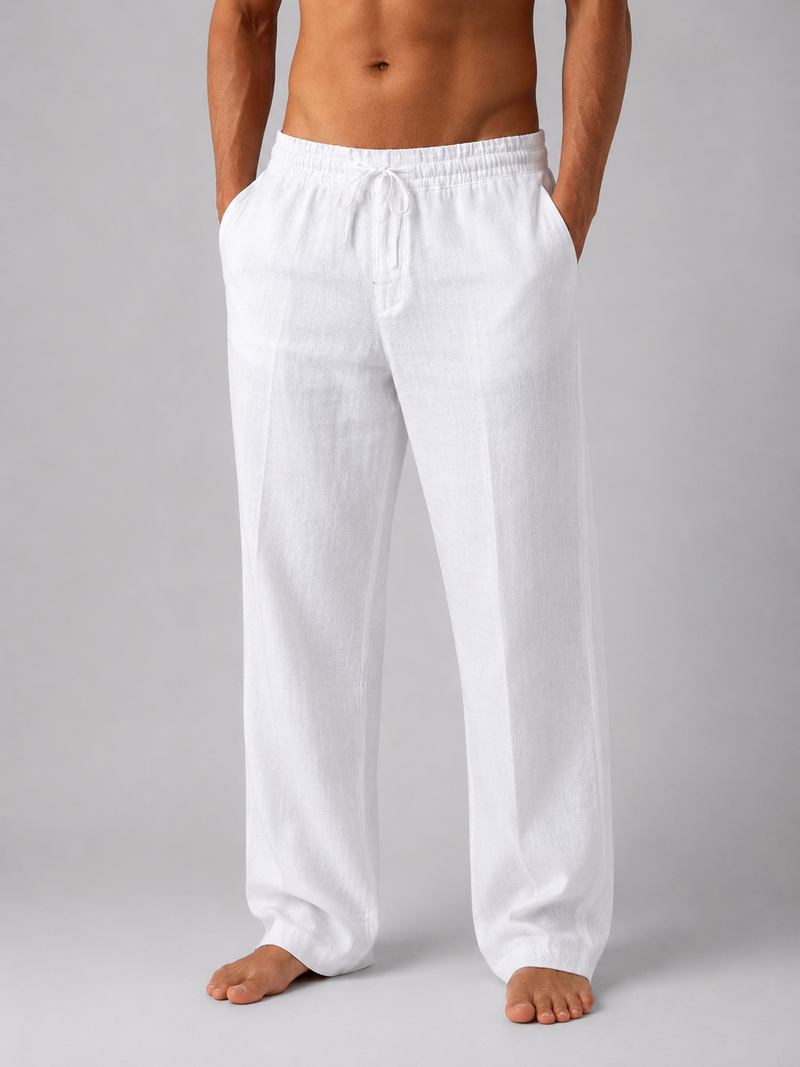 Men’s Linen Look Trousers – Relaxed Summer Fit