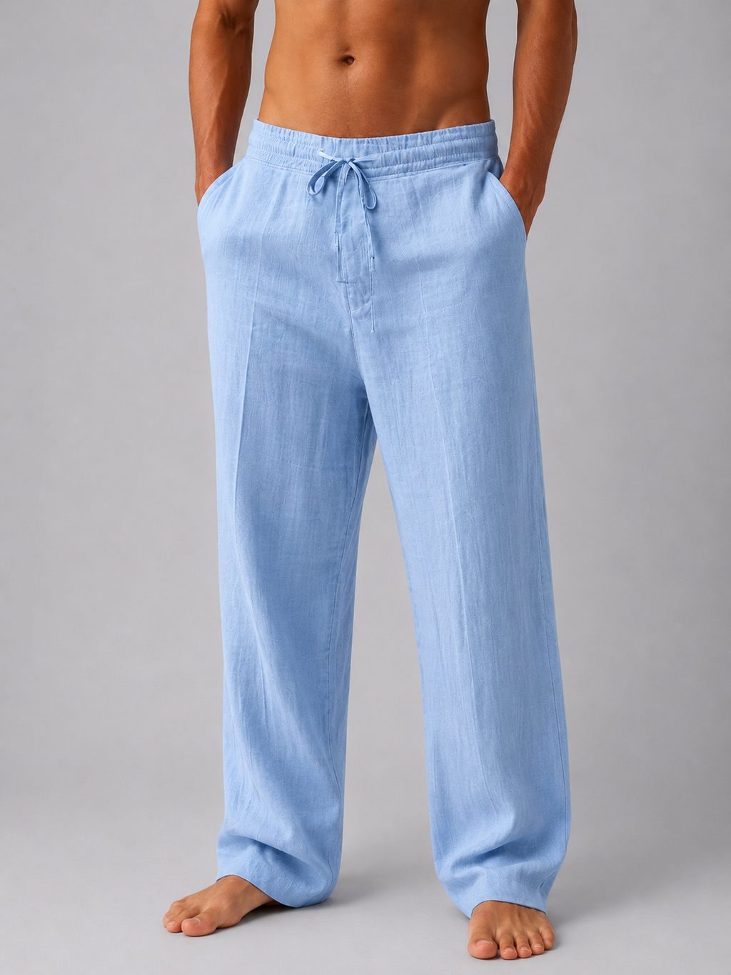 Men’s Linen Look Trousers – Relaxed Summer Fit