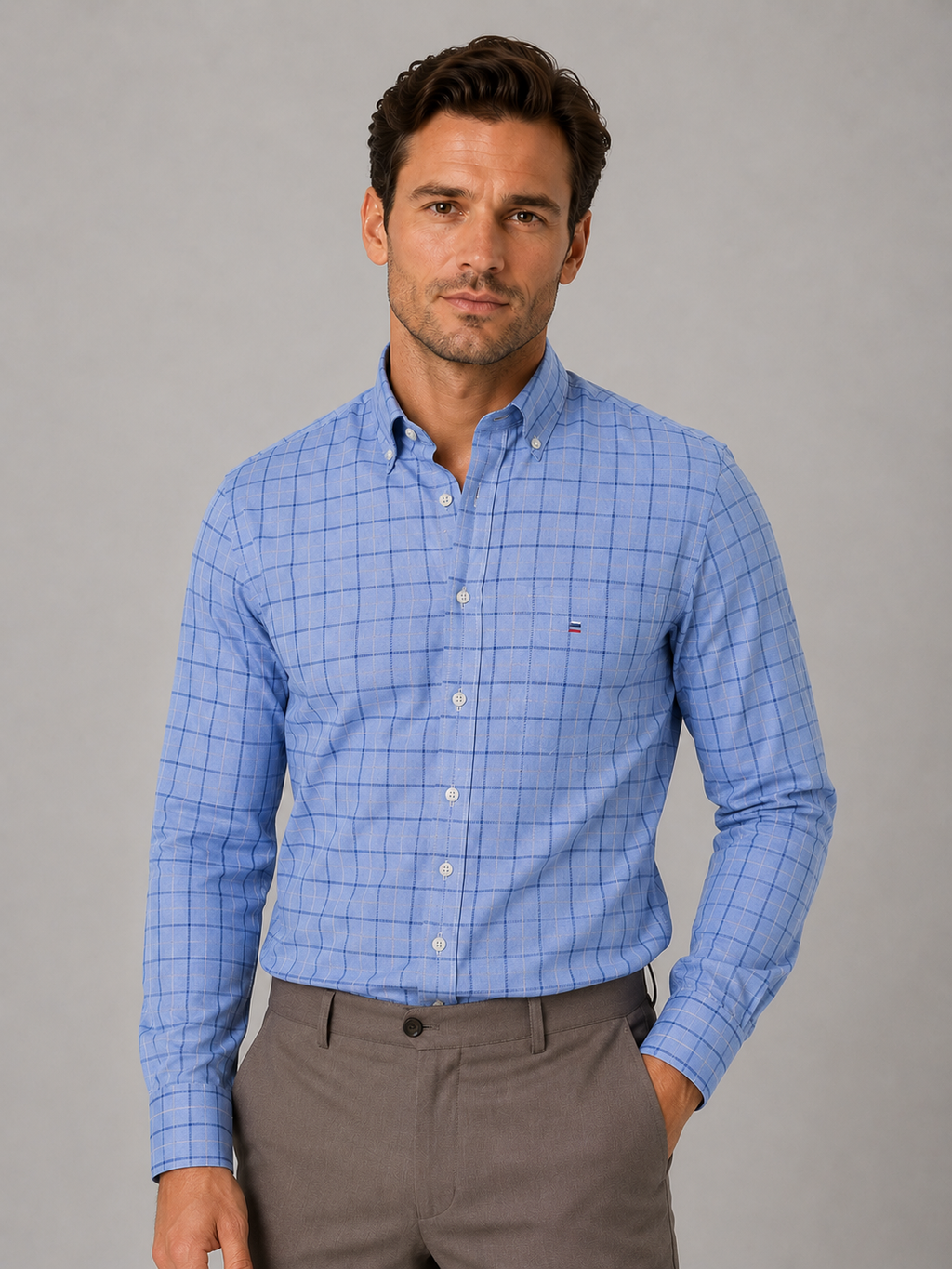 Men’s Long Sleeve Cotton Shirt – Regular Fit Button Down Dress Shirt