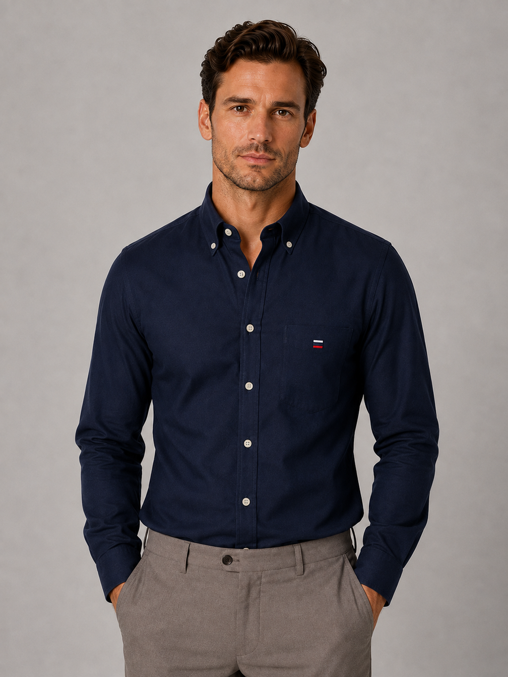 Men’s Long Sleeve Cotton Shirt – Regular Fit Button Down Dress Shirt