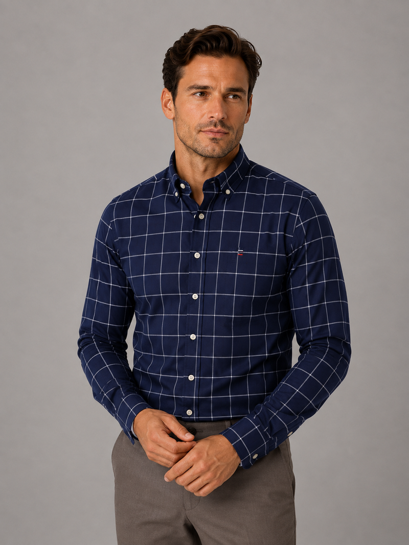 Men’s Long Sleeve Cotton Shirt – Regular Fit Button Down Dress Shirt