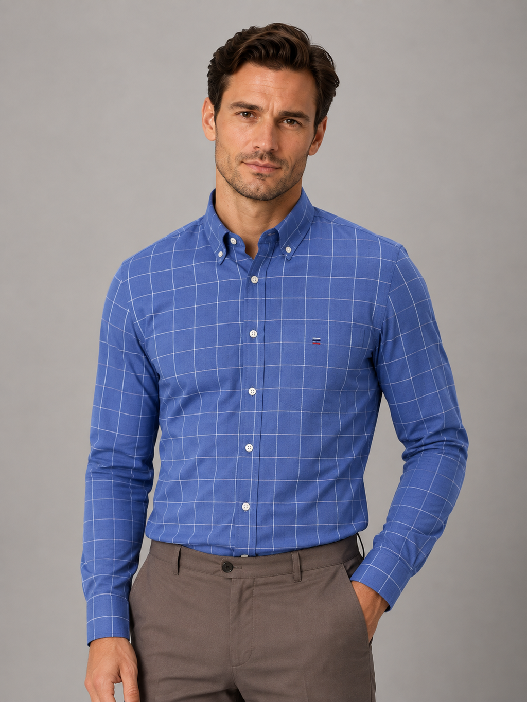 Men’s Long Sleeve Cotton Shirt – Regular Fit Button Down Dress Shirt