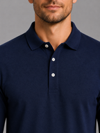 Men's Long Sleeve Cotton Piqué Polo Shirt – Classic Smart Casual Golf Shirt