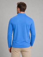 Men's Long Sleeve Polo Shirt – Gingham Trim Casual Shirt