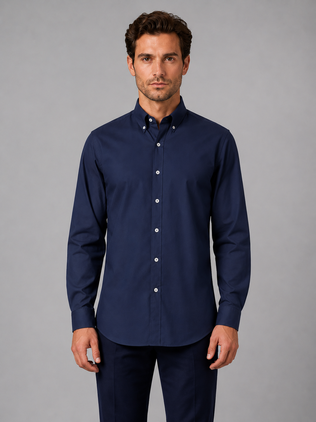 Men’s Long Sleeve Button-Down Shirt – Cotton Casual Dress Shirt