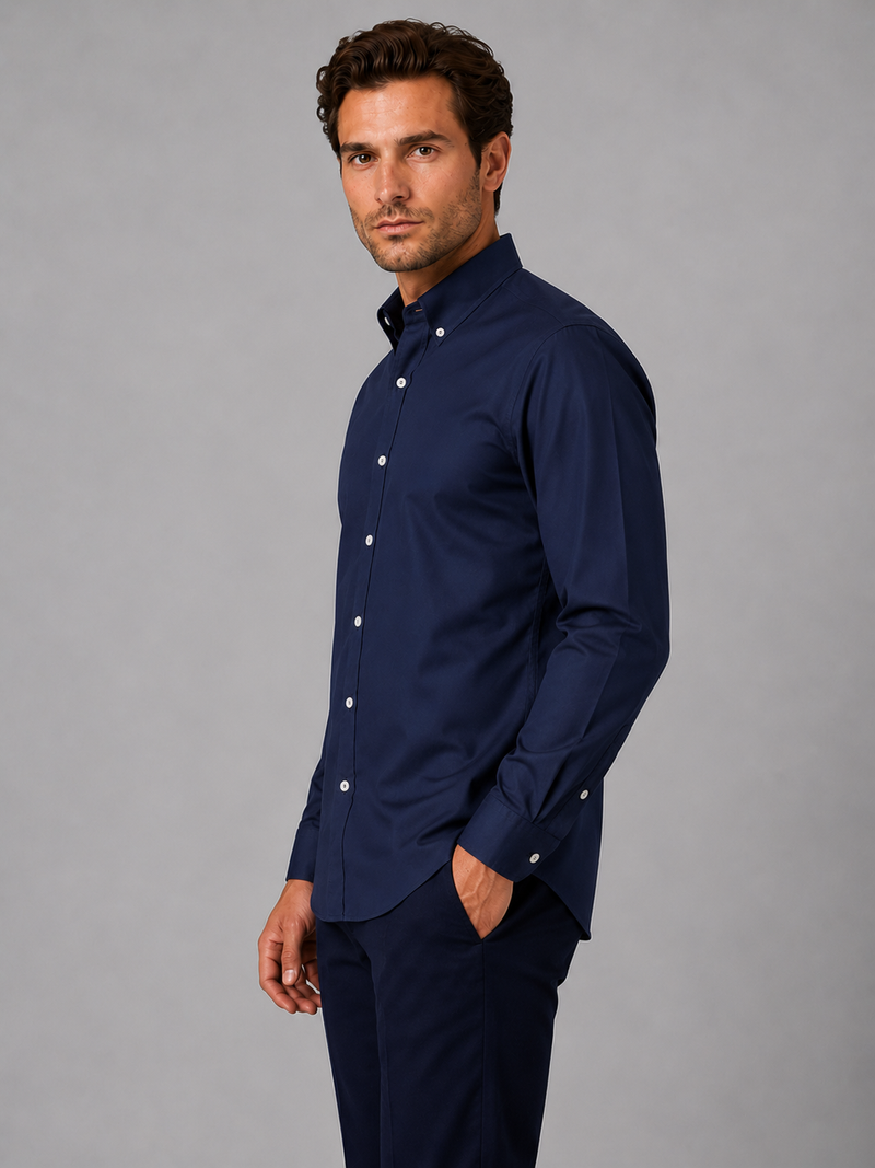 Men’s Long Sleeve Button-Down Shirt – Cotton Casual Dress Shirt