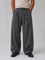 Men’s Pinstripe Wide Leg Pants – Baggy Tailored Trousers