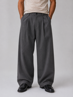 Men’s Pinstripe Wide Leg Pants – Baggy Tailored Trousers