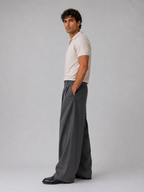 Men’s Pinstripe Wide Leg Pants – Baggy Tailored Trousers