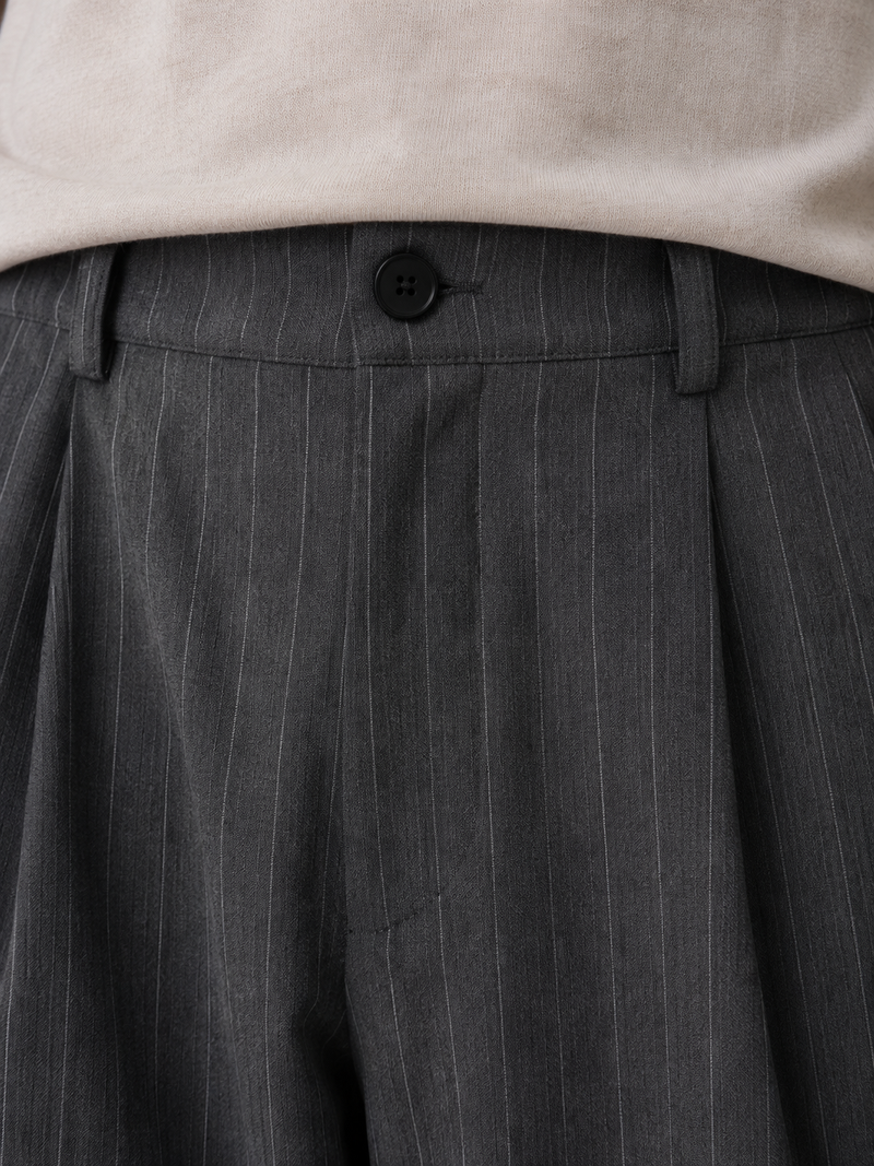 Men’s Pinstripe Wide Leg Pants – Baggy Tailored Trousers
